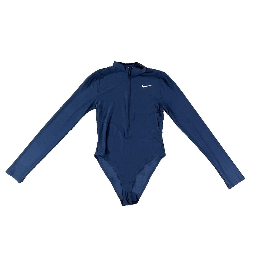 Nike Women’s Dri-Fit ADV 1/2 Zip Navy Blue Long Sleeve Slim Fit Bodysuit Small